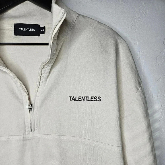 Talentless Quarter Zip‎ Pull-over Sweater Size XS in Tan​ - Picture 3 of 11